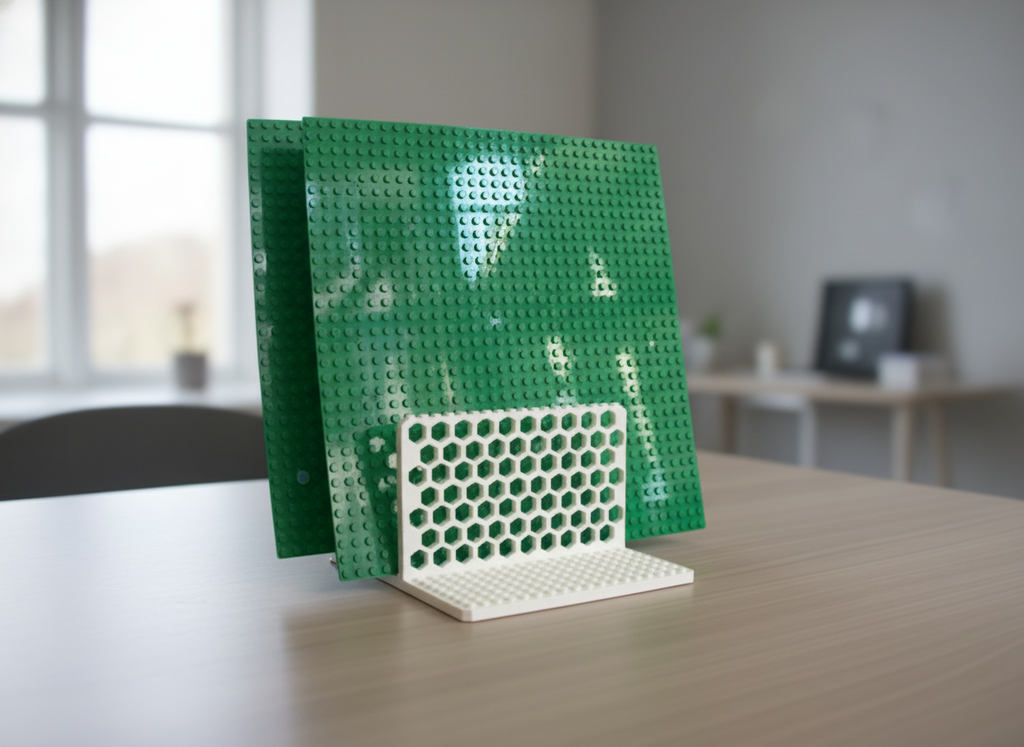 Brick-Compatible Baseplate Holder Stand - Storage & Display Organizer | BrikDock