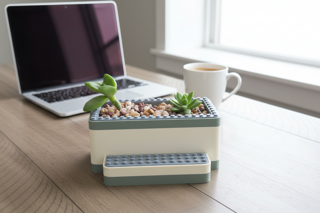 Brick-Compatible Desk Planter