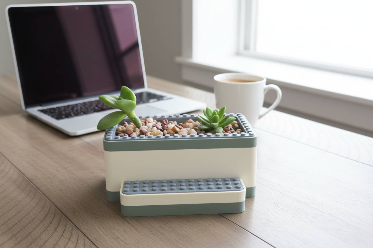 Brick-Compatible Desk Planter